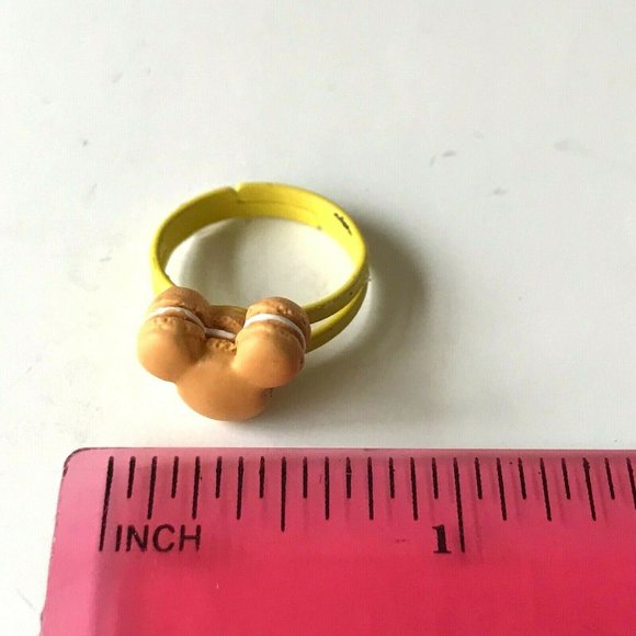 Disney Mickey Mouse Ears Ring Size 5 6 7 Macaroon Snacks Peach Yellow - Picture 8 of 8